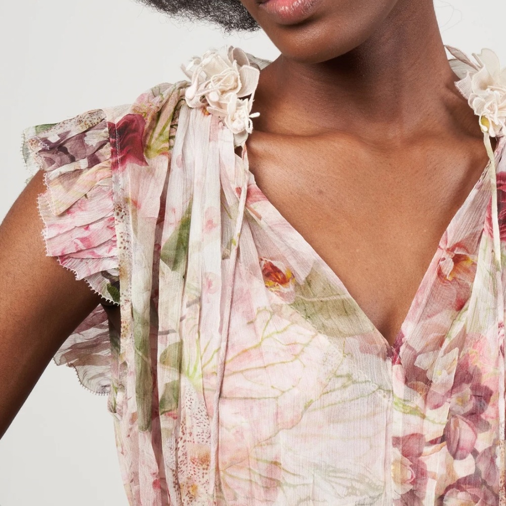 zimmermann dancer flutter dress - alabaster garden floral - Picture 5 of 12